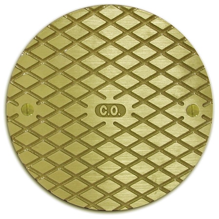 6 In. Polished Brass Round Cast Cleanout Cover